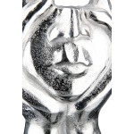 Face Βάζο Hands Pose Face Motif Αλουμίνιο Ασημένιο PU 18x12X30cm c492568