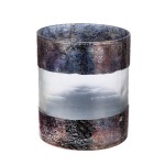 Φανάρι Καταιγίδας Cylindrical Ramon Γυάλινο Brown PU 4 H 15 cm D 13 cm c492570