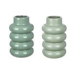Βάζο Rim Κεραμικό Πράσινο PU Pcs Assorted H 24 cm D 15 cm c492587