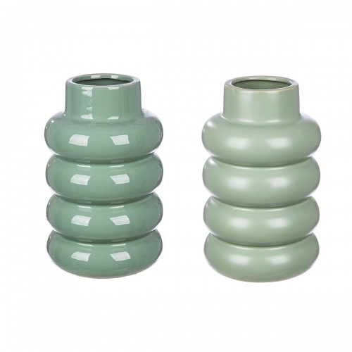 Βάζο Rim Κεραμικό Πράσινο PU Pcs Assorted H 24 cm D 15 cm c492587