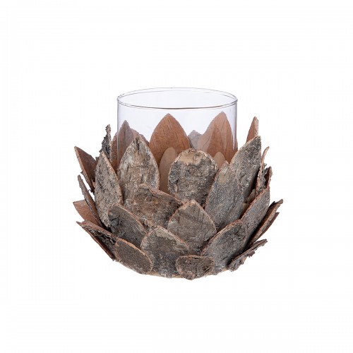 Φανάρι Καταιγίδας Tenon Cone Ξύλο Ecru PU H 17 cm D 21 cm c492616