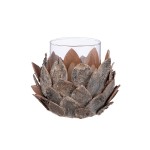 Φανάρι Καταιγίδας Tenon Cone Ξύλο Ecru PU H 17 cm D 21 cm c492616