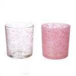 Φανάρι Καταιγίδας Cylindrical Rose Λουλουδάτο Pattern Γυάλινο Clear Rose PU 18 Pcs Assorted H cm D 7 cm c492635