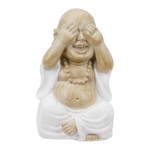 Φιγούρα Buddha Meditation Πολυρεζίνη Ecru PU 12 Pcs Assorted 6x5x9 5cm c492657