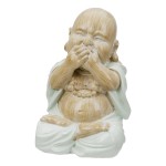 Φιγούρα Buddha Meditation Πολυρεζίνη Ecru PU 12 Pcs Assorted 6x5x9 5cm c492657