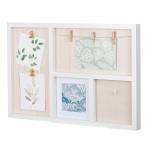 Photo Θήκη Rectangular Imago Acrilic Mdf Ecru Λευκό PU 48x3x32cm c492668