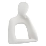  Σετ 2 τεμαχίων Φιγούρα Person Think Κεραμικό Λευκό 175X75X20Cm 175X75X20Cm c492692