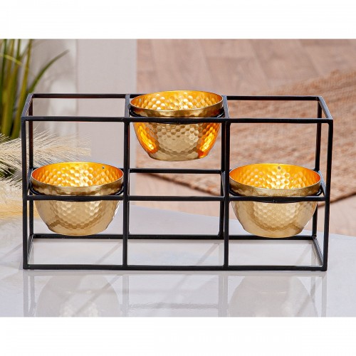 Ρεσώ Θήκη Μέταλλο Μαύρο Χρυσό PU 27x9x14cm c492696