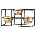 Ρεσώ Θήκη Μέταλλο Μαύρο Χρυσό PU 27x9x14cm c492696