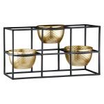 Ρεσώ Θήκη Μέταλλο Μαύρο Χρυσό PU 27x9x14cm c492696