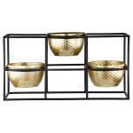 Ρεσώ Θήκη Μέταλλο Μαύρο Χρυσό PU 27x9x14cm c492696