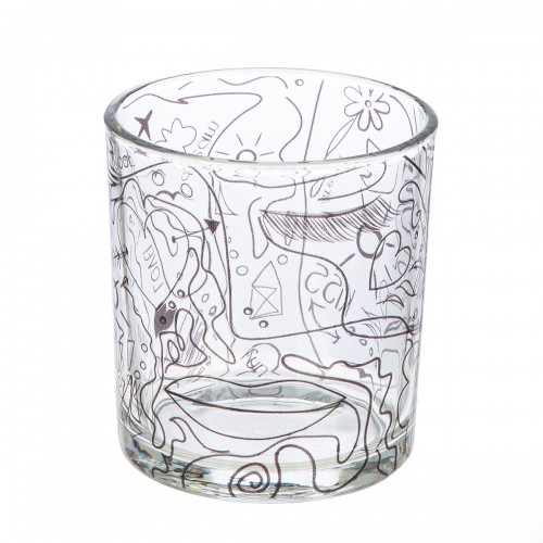 Φανάρι Καταιγίδας Modern Art Γυάλινο Μαύρο Clear PU 18 H cm D 7 cm c492710