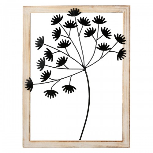 Wall Relief Dandelion Μέταλλο Μαύρο PU 30x3x40cm c492723