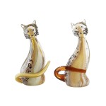 Glasart Φιγούρα Cat Γυάλινο Brown Orange PU Pcs Assorted 10x6x18cm c492725