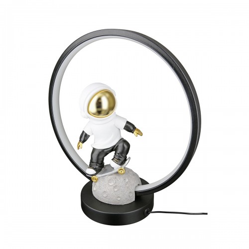 Τραπέζι Λάμπα Led Astronaut Apollo Πολυρεζίνη Μαύρο Γκρι PU 30 5x14 5x33cm c492738