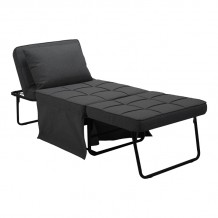 Πολυθρόνα-κρεβάτι Grejio pakoworld ύφασμα σε ανθρακί απόχρωση κα πόδι μαύρο μέταλλο 70x70x45εκ c492763