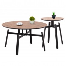 ΣΕΤ 2ΤΜΧ ΤΡΑΠΕΖΙΑ ΣΑΛΟΝΙΟΥ NORTON HM21088 MDF-ΜΕΤΑΛΛΟ Φ80εκ Φ45εκ c492773