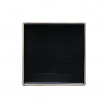 Πιάτο Τετράγωνο Μελαμίνης 25 4x25 4cm Μαύρο ματ με μπεζ rim Morleos - Σετ 6 c492814