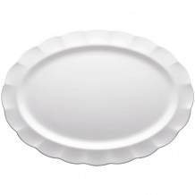 Πιατέλα Οβάλ Μελαμίνης 55 9x40 3xY3 8cm με σχέδιο στο Rim λευκή Morleos c492837