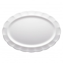 Πιατέλα Οβάλ Μελαμίνης 50 8x36 2xY3 5cm με σχέδιο στο Rim λευκή Morleos c492838