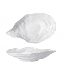 Πιατέλα σε σχήμα κοχυλιού Μελαμίνης 35x20xY7cm λευκή Morleos - Σετ 6 c492844