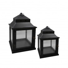 NUBIA ΦΑΝΑΡΙ SET 2ΤΜΧ ΜΕΤΑΛΛΟ ΞΥΛΟ ΕΛΑΤΟ ΜΑΥΡΟ 36x36xH58cm c492946