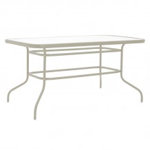 Τραπέζι Valor pakoworld μέταλλο σαμπανιζέ-γυαλί 110x60x70εκ c492969