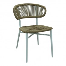 Καρέκλα αλουμινίου-pe rattan Agus pakoworld στοιβαζόμενη σε λευκή απόχρωση 55x63x77εκ c492974