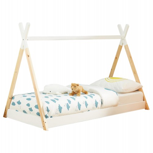 ΚΡΕΒΑΤΙ ΠΑΙΔΙΚΟ MUNK HM699 03 τ MONTESSORI ΞΥΛΟ ΠΕΥΚΟΥ ΦΥΣΙΚΟ-ΛΕΥΚΟ- 190x90εκ c493030