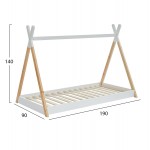 ΚΡΕΒΑΤΙ ΠΑΙΔΙΚΟ MUNK HM699 03 τ MONTESSORI ΞΥΛΟ ΠΕΥΚΟΥ ΦΥΣΙΚΟ-ΛΕΥΚΟ- 190x90εκ c493030
