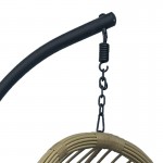 Κούνια φωλιά με βάση Cungo pakoworld μέταλλο μαύρο- pe rattan μπεζ με μαύρο μαξιλάρι 125x105x195εκ c493192