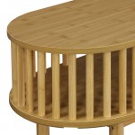 Κονσόλα Nodial pakoworld MDF Bamboo σε φυσική απόχρωση 120x39x85εκ c493199