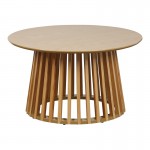 Τραπέζι σαλονιού Domonic pakoworld mdf pw σε φυσική απόχρωση Φ80x45εκ c493204