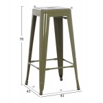 ΣΚΑΜΠΟ ΜΠΑΡ ΜΕΤΑΛΛΙΚΟ MELITA-PRO HM8642 43 ΣΕ DARK OLIVE 43x43x78Υεκ c493215