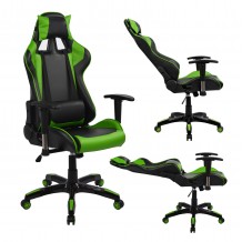 ΠΟΛΥΘΡΟΝΑ GAMING RACING HM1056 03 ΜΑΥΡΟ - ΠΡΑΣΙΝΟ PU 67x70x134 εκ c493232