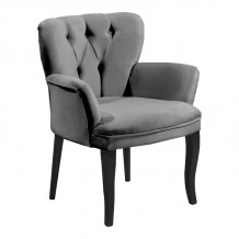 Πολυθρόνα Samara pakoworld βελούδο ανθρακί με μαύρα πόδια 54x71x79εκ c493252