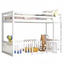 ΠΑΙΔΙΚΗ ΚΟΥΚΕΤΑ ΜΕ ΠΑΡΚΑΚΙ PLAYKID HM703 03 ΞΥΛΟ ΠΕΥΚΟΥ ΛΕΥΚΟ ΓΙΑ 190x90εκ c493263