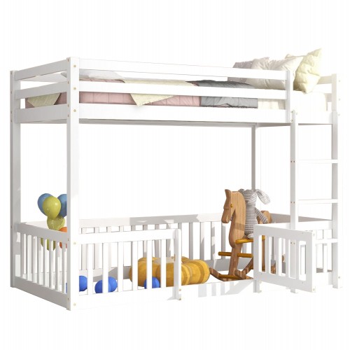ΠΑΙΔΙΚΗ ΚΟΥΚΕΤΑ ΜΕ ΠΑΡΚΑΚΙ PLAYKID HM703 03 ΞΥΛΟ ΠΕΥΚΟΥ ΛΕΥΚΟ ΓΙΑ 190x90εκ c493263