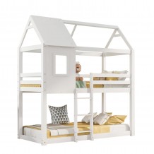 ΠΑΙΔΙΚΗ ΚΟΥΚΕΤΑ ΣΠΙΤΑΚΙ HOOD HM705 03 ΞΥΛΟ ΠΕΥΚΟΥ ΣΕ ΛΕΥΚΟ-ΣΤΡΩΜΑΤΑ 190x90εκ c493269