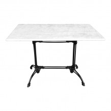 Τραπέζι μαρμάρινο Zosal pakoworld μαντέμι σε λευκή-μαύρη απόχρωση 110x70x71 8εκ c493288