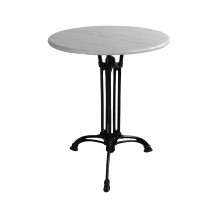 Τραπέζι μαρμάρινο Bastile pakoworld μαντέμι σε λευκή-μαύρη απόχρωση Φ70x71 8εκ c493289