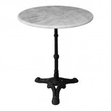 Τραπέζι μαρμάρινο Ancara pakoworld μαντέμι σε λευκή-μαύρη απόχρωση Φ60x70 8εκ c493293