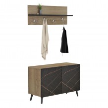 ΕΠΙΠΛΟ ΕΙΣΟΔΟΥ DELPHINE HM8876 12 ΜΕΛΑΜΙΝΗ ΣΕ ΦΥΣΙΚΟ-ΜΑΥΡΟ ΜΑΡΜΑΡΟ 80x31 5x52Yεκ c493318