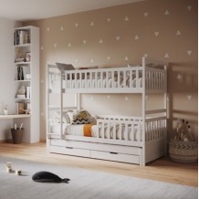 ΠΑΙΔΙΚΗ ΚΟΥΚΕΤΑ ΜΕ 3 ΚΡΕΒΑΤΙΑ 2 ΣΥΡΤΑΡΙΑ TRIPLON HM709 03 ΞΥΛΟ ΠΕΥΚΟΥ 90x190-200εκ c493333