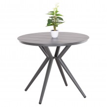 ΤΡΑΠΕΖΙ ΣΤΡΟΓΓΥΛΟ ΑΛΟΥΜΙΝΙΟΥ HIGER HM6289 01 ΓΚΡΙ Φ90x74Yεκ c493336