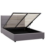 Κρεβάτι Διπλό ArteLibre CLOUDREST Γκρι Ύφασμα 213x130x109 5cm Στρώμα 160x200cm c493354
