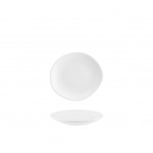 Πιάτο Ρηχό πορσελάνης ακανόνιστο σχήμα 15cm Vago White BONNA - Σετ 12 c493577