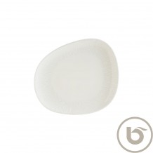 Πιάτο Ρηχό πορσελάνης ακανόνιστο σχήμα 24cm με διακριτικό σχέδιο Radix BONNA - Σετ 6 c493583