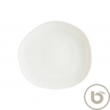 Πιάτο Ρηχό πορσελάνης ακανόνιστο σχήμα 29cm με διακριτικό σχέδιο Radix BONNA - Σετ 6 c493584