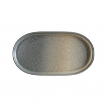 Πιατέλα Οβάλ πορσελάνης με κάθετο χείλος step 33x18cm Reactive γυάλωμα Hornfels Ripple BONNA - Σετ 6 c493620